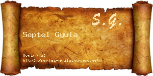 Septei Gyula névjegykártya